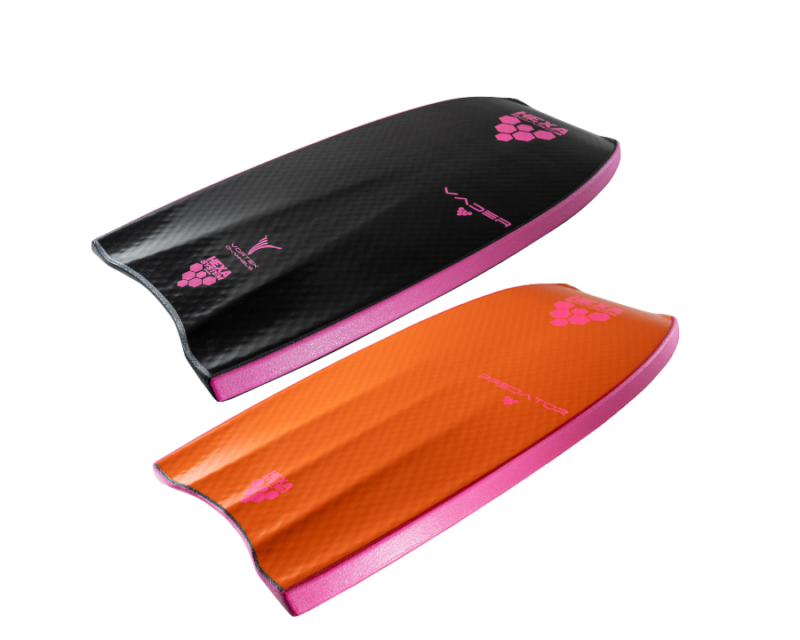Hexaboards Vortex Channels bodyboard compared with traditional Quad Channels design