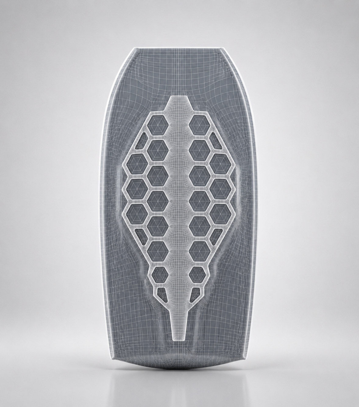 Hexaflex internal structure inside the Joshua Garner Comet Pro Model Bodyboard